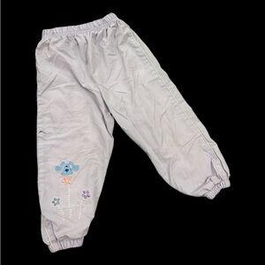 Vintage Blue's Clues Pants Toddler Girls 3T Purple Embroidered Flowers 2000s